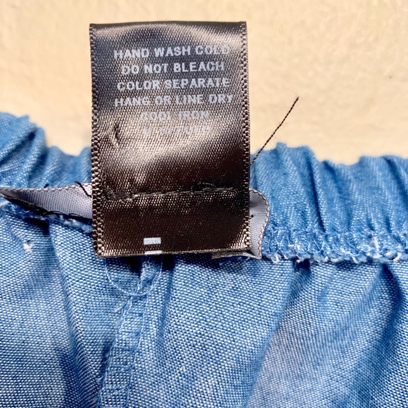 See you Monday | Chambray Denim Off Shoulder Tunic Dress with Rainbow Tassels - Picture 7 of 7